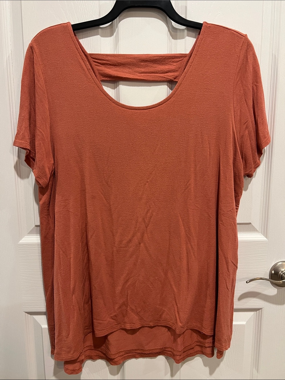 Soft Surroundings Scoop Neck Short Sleeve Tunic in Terracotta